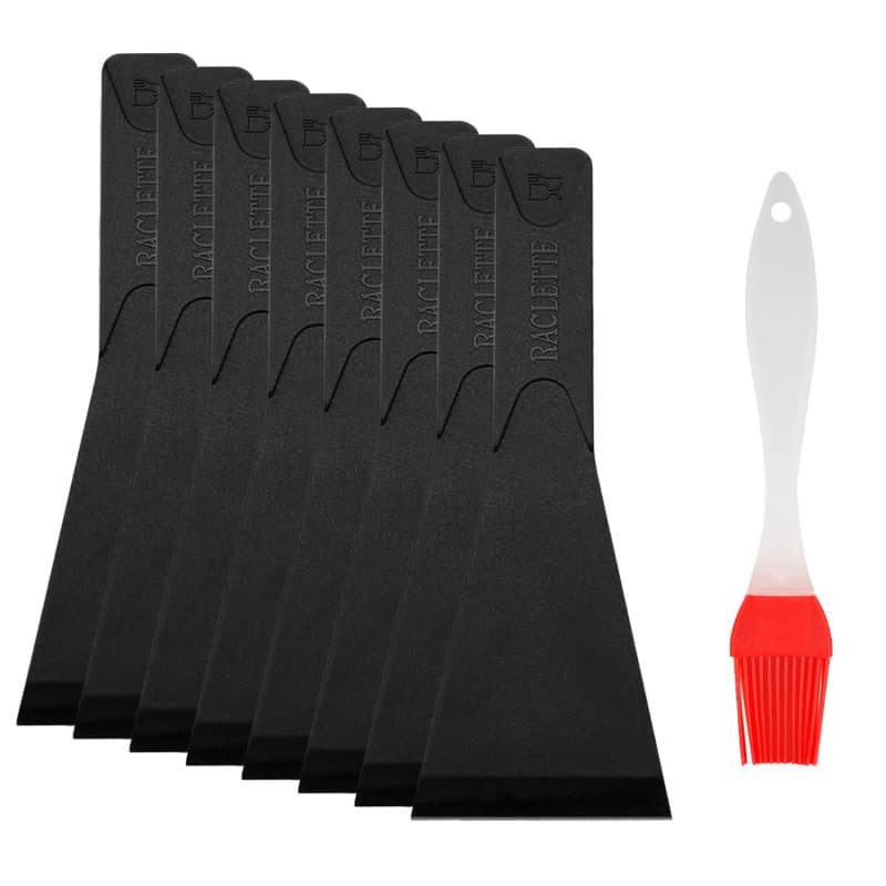 8 pelles à casseroles antiadhésives,pelles de cuisine, avec 1 pinceau à huile rouge, Pelle à fromage, Outils de cuisson de cuisi