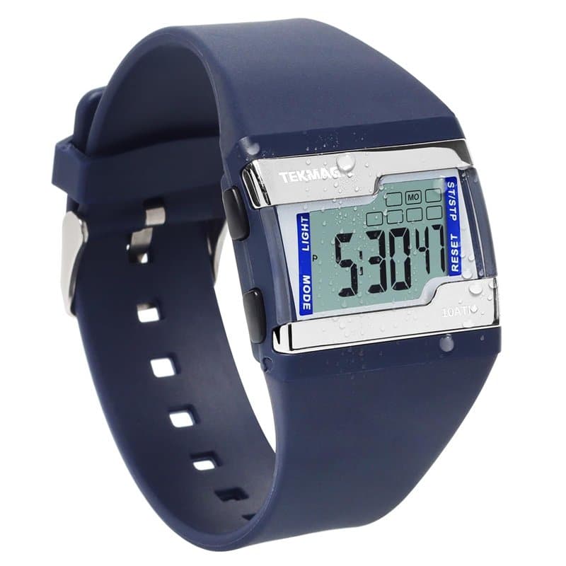 Montre Sport Homme Etanche 100 Mètres Montre Bracelet Digitale pour Plongée et Piscine avec Chronomètre au Tour, Réveil, Calendr