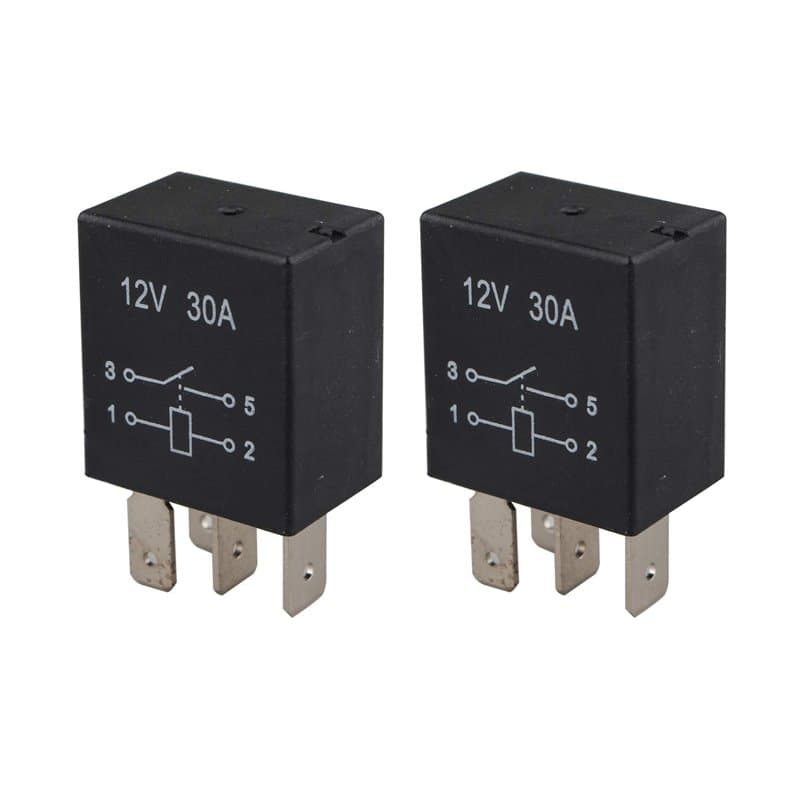 Futheda Lot de 2 relais automatique universel à 4 broches 12 V CC 30 A SPST multi-usage pour voiture, camion, véhicule
