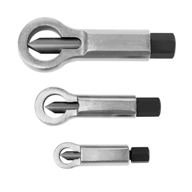 QWORK Jeu de Casse Écrous, Répartiteur d'Écrou,Outil de Démontage Décrou Endommagé, 9–12 mm/12–16 mm/16–22 mm (3 Pièces)