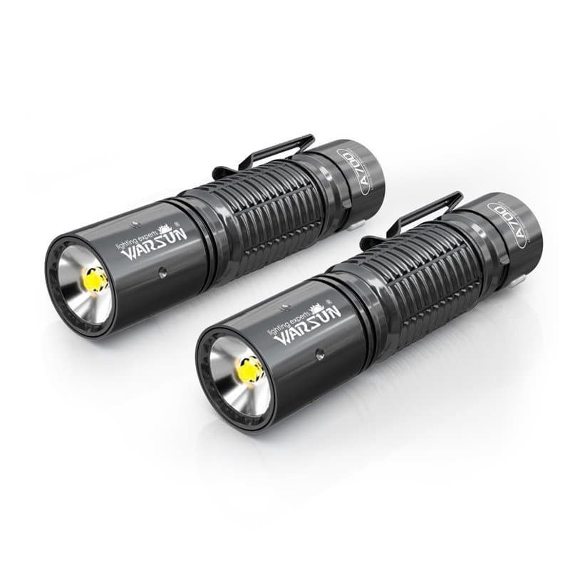 WARSUN Lot de 2 lampes de poche LED rechargeables, compactes 700 lm avec charge de type C, alliage d'aluminium durable, 3 modes,
