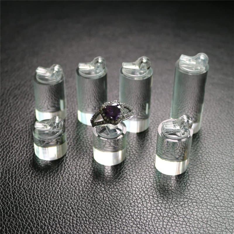 CENPEK Lot de 7 présentoirs cubiques en acrylique transparent pour bijoux, bagues, boucles d'oreilles