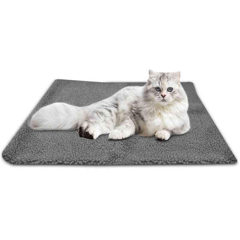 Newpop Gris Tapis pour Chien, Chat Couverture Lavable, Chats Coussin Doux et Confortable pour Chiot Intérieur et Extérieur, Peti