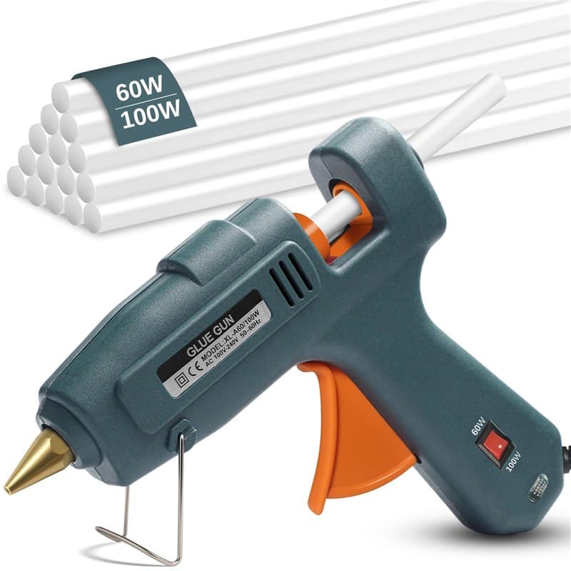 YESLUSY Pistolet à Colle, 60W/100W Pistolet à Colle Chaude Double Température, Avec 15 Colles Chaudes (11mm X 200mm), 3 Min de C