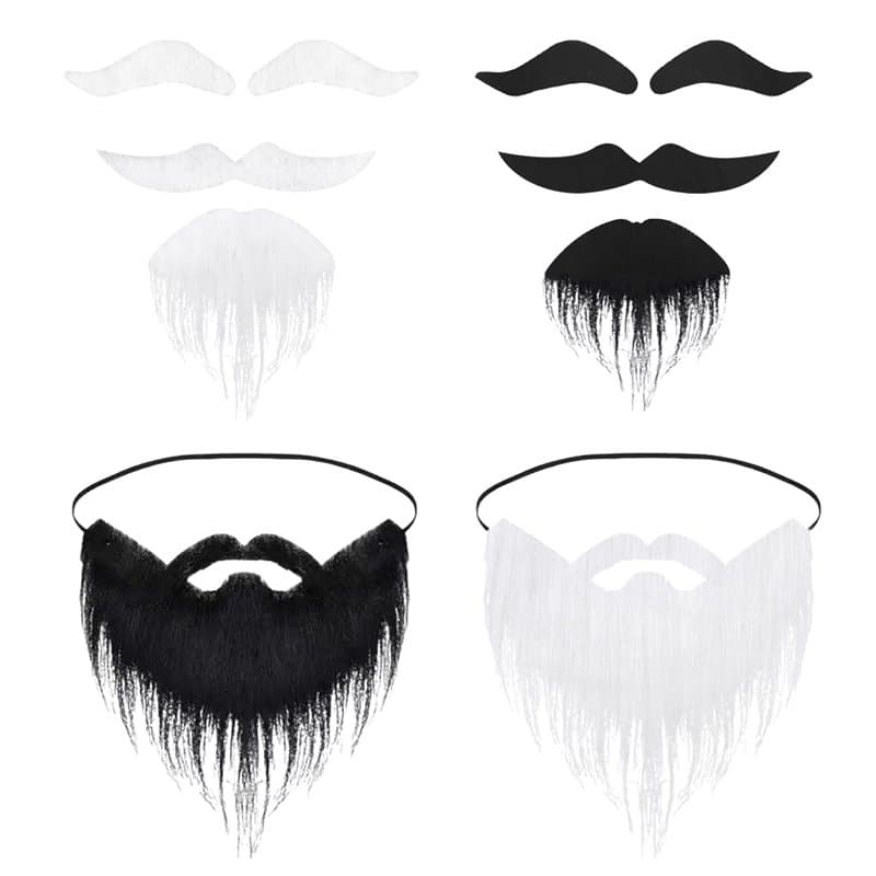 Lot de 2 barbes artificielles, 2 pièces de sourcils, accessoires de performance de barbe, barbes artificielles autocollantes, ba