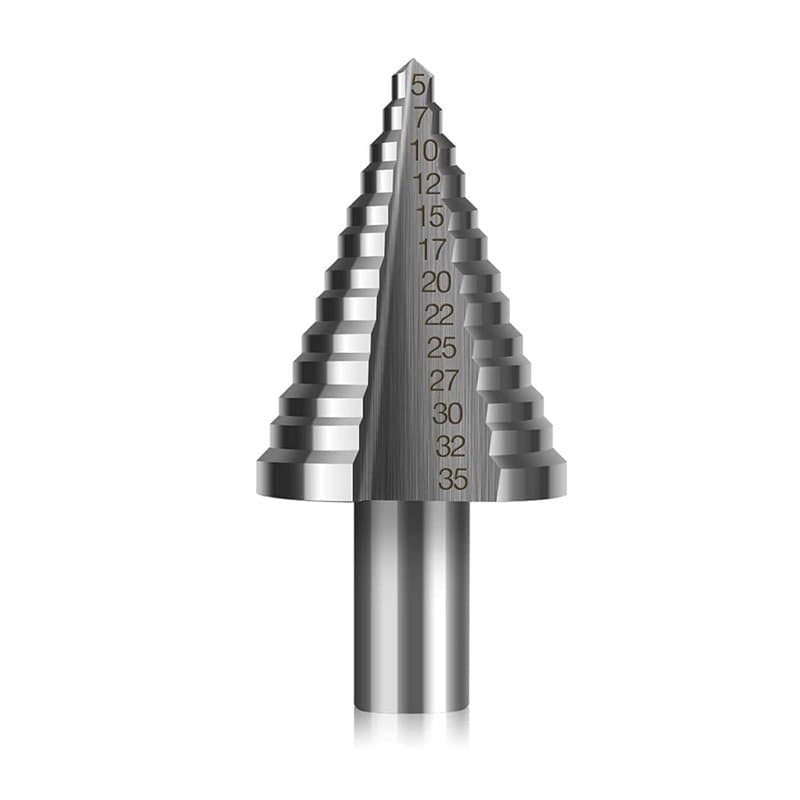 Foret Metal, Vakki Fraise Metal Foret Étagé Fraise Conique à Double Fente (5mm-35mm) avec Revêtement Titane, Solide, Parfait Pou