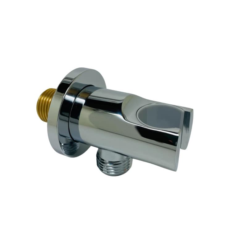 Coude de raccordement mural avec support de douche chromé, 1/2", raccord mural avec support de pommeau de douche, raccord de tuy
