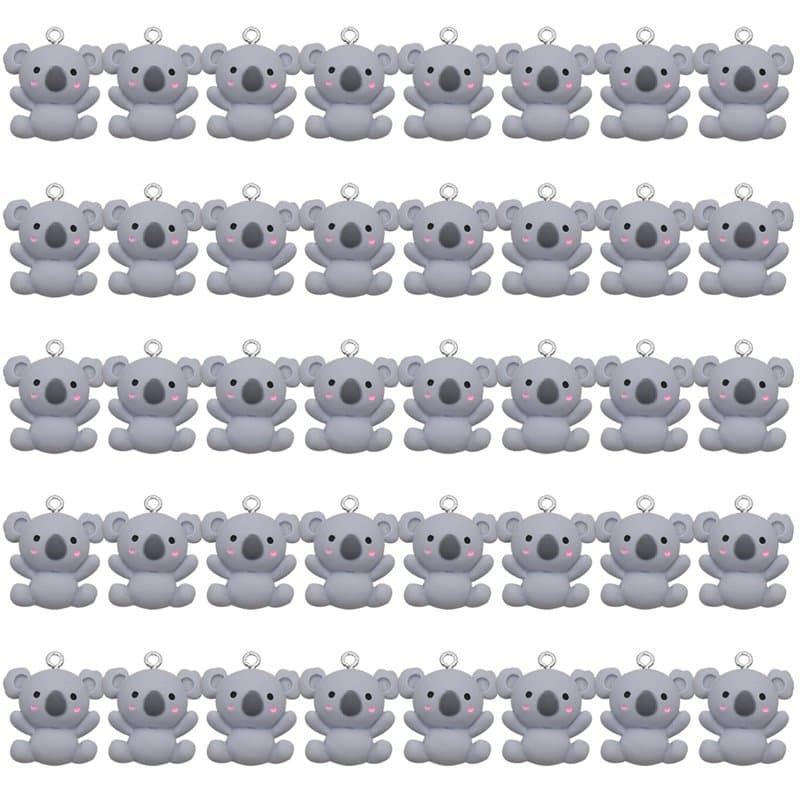 YSJCHEBS 40 Pendentifs Koala, Koalas en Résine, Porte-Clés Koala, Pendentifs Animaux De Dessin Animé, Boucles D’Oreilles, Charme