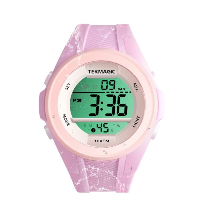 Montre Sport Filles Etanche 100 Mètres pour Plongée et Piscine avec Chronomètre, Réveil, Minuteur, Double Fuseau Horaire, Calend