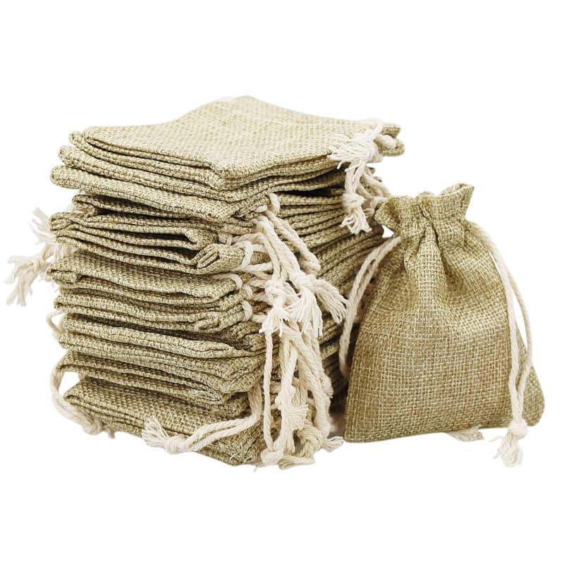 Petits Sacs en Coton, 30 Pièces Sachets en Toile de Jute Sac Cadeau avec Cordon pour Utilisé pour Ranger Bagues Colliers Bonbons