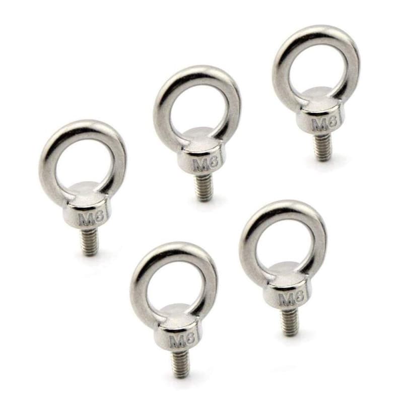 VOANZO Anneau De Levage Boulon À Oeil M6 / 0,24"Marine Poids Ascenseur en Acier Inoxydable Mâle Vis Vis Boulons 5 pcs