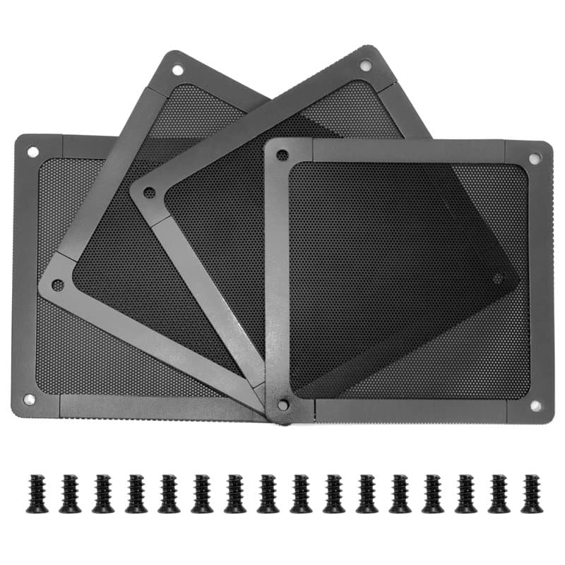 Jesustree Filtres de Ventilateur en PVC, 120mm Filtre Grille Ventilation PC, Boîtier en Maille Anti-Poussière avec Cadre Magnéti