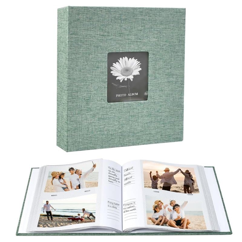 WEFHEF Album Photo Avec Pochette 15x10 cm, Livre Photo pour 200 Photos, Carnet Photo Inscriptible, Album Carte Postale avec Couv