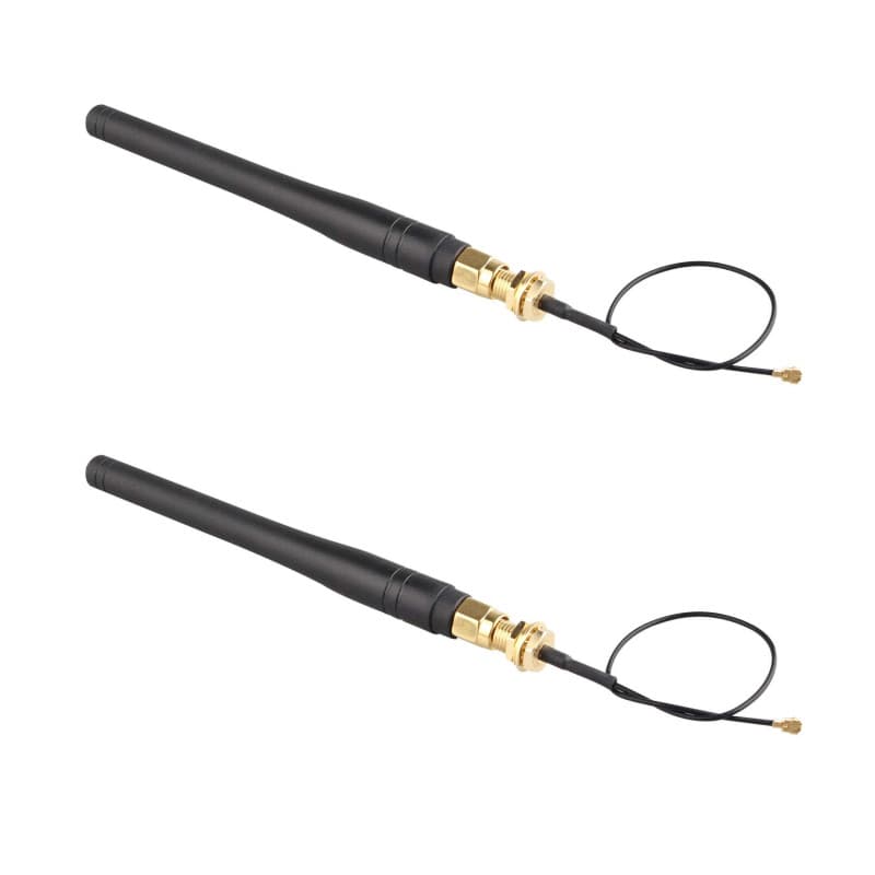 Jopto Lot de 2 antennes 433 MHz 3DBI Hotspot omnidirectionnel WiFi Droit RP-SMA Femelle avec U.FL vers RP-SMA mâle 3G 4G WiFi Mo