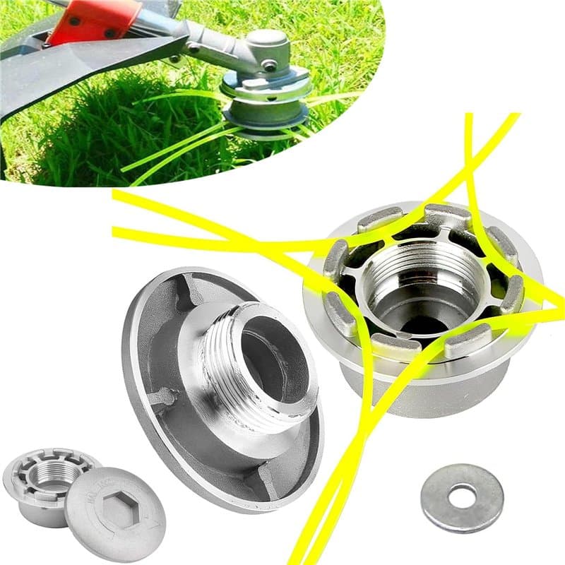 1 Pièce Tete de Débroussailleuse Universelle, Tête de Ligne en Aluminium, 4 lignes Tête Coupe Bordure Universel, Tête Universell