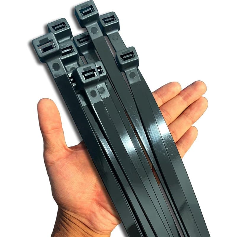 Collier de Serrage Plastique 300mm Noir, 50 Pièces Colliers Rilsan Large 12mm, Serflex Grande Longueur Attache Cable Long Serre-