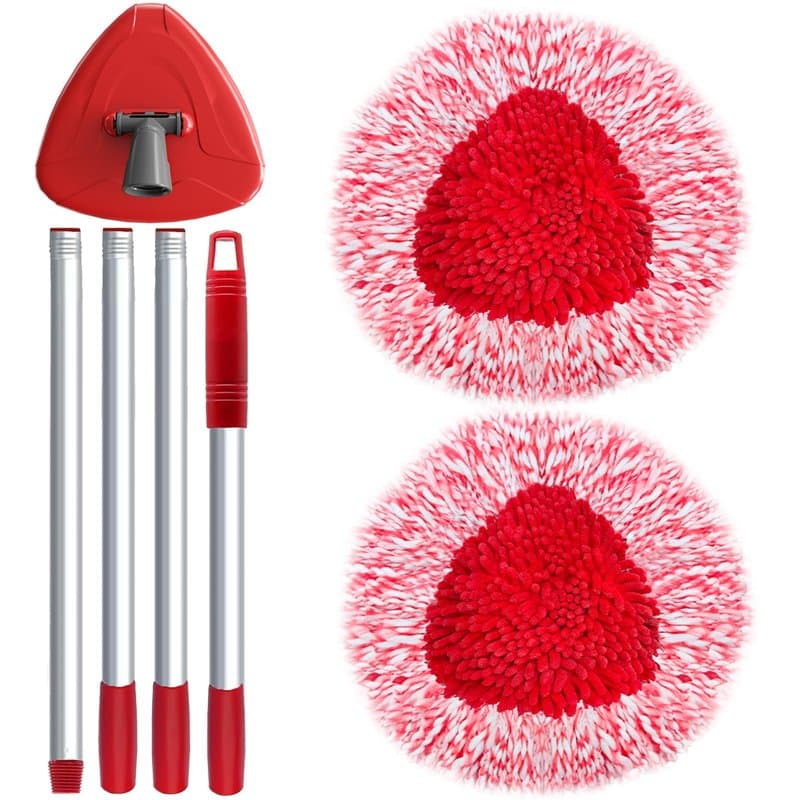 2 Têtes de Serpillière de Rechange Compatible avec Serpillere Vileda Turbo, 3 en 1 Serpillère Kit avec Manche 76-148 cm et 1 Bas