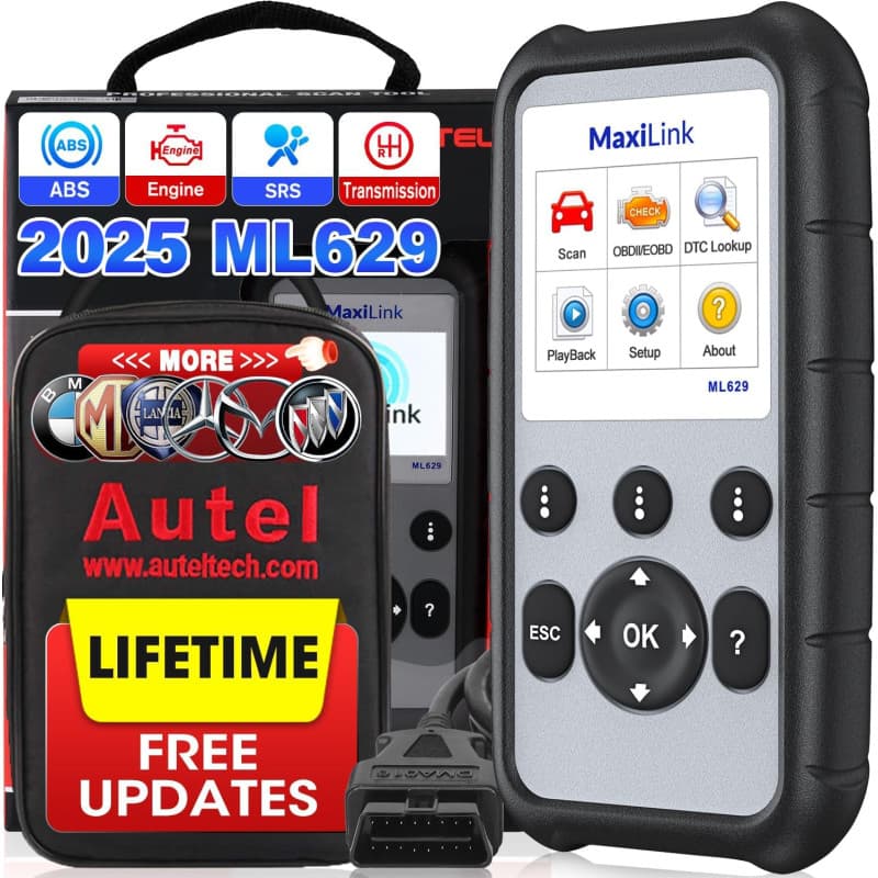 Autel MaxiLink ML629 Scanner Automobile OBD2, 2025 Dernier Modèle Mis à Jour AL619 ML619 Lecteur Code Voiture Vérification du Mo