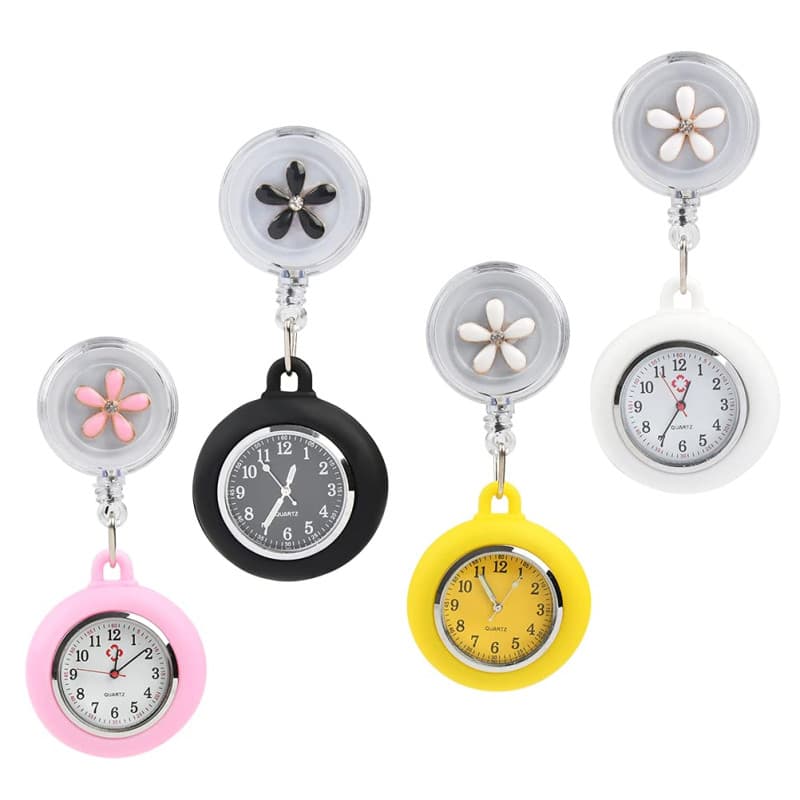FOCCTS Montre d'infirmière rétractable, Montre d'infirmière Montres de Poche pointeur de Montre d'infirmière avec Lumineux pour