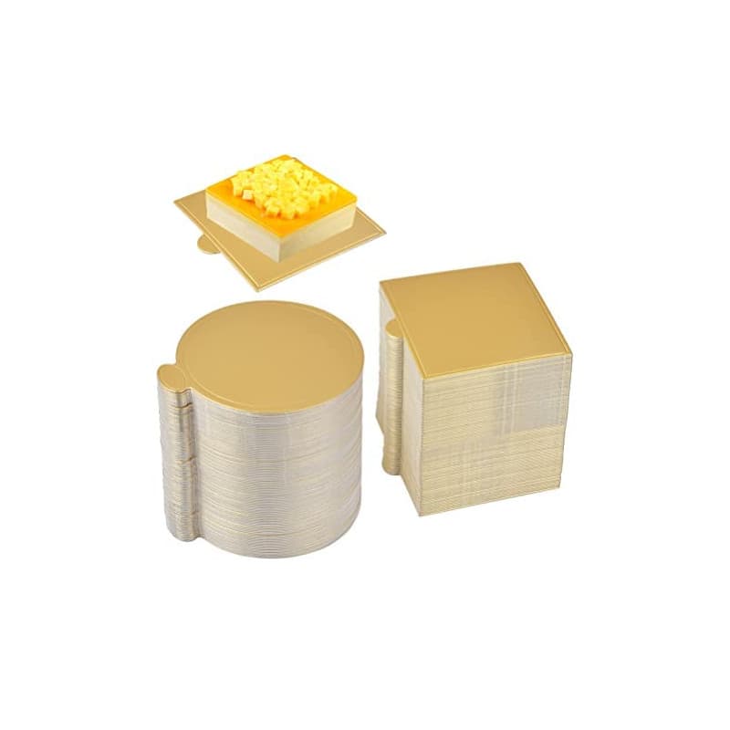 Support Gâteau 200Pcs Planches en Carton Réutilisables - Bases de Gâteau Dessert Présentoir Plateau pour Mariage, Anniversaire -