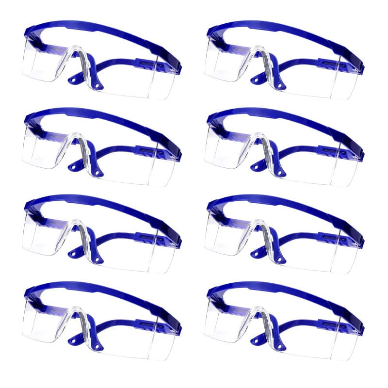 KAYLRE 8 Lunettes de Sécurité Transparentes - Lunettes de Protection Avec Verres en Plastique, Pont-de-Nez et Embouts de Branche