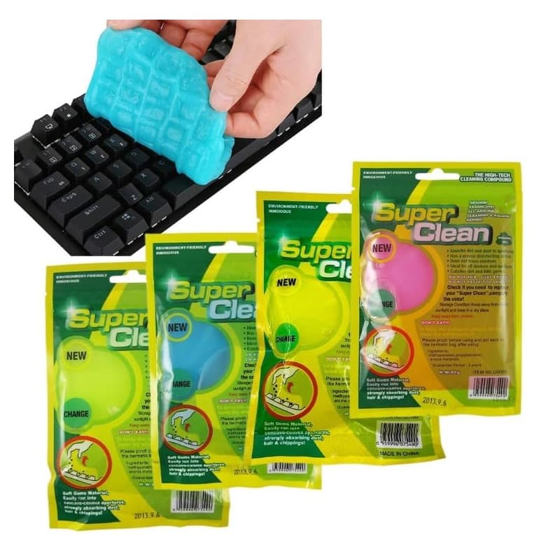 Strehknewen Lot De 4 Gels Nettoyants Pour Clavier Réutilisables, Kit De Nettoyage Pour Voiture Et Clavier, Nettoyant Anti-Poussi