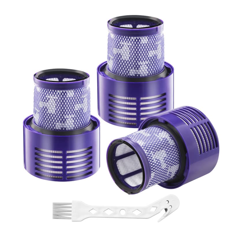3 pièces filtres et 1 pinceau de nettoyage pour Dyson V10 SV12, pour la série V10 Cyclone, Absolute, Animal, Motorhead, Total Cl
