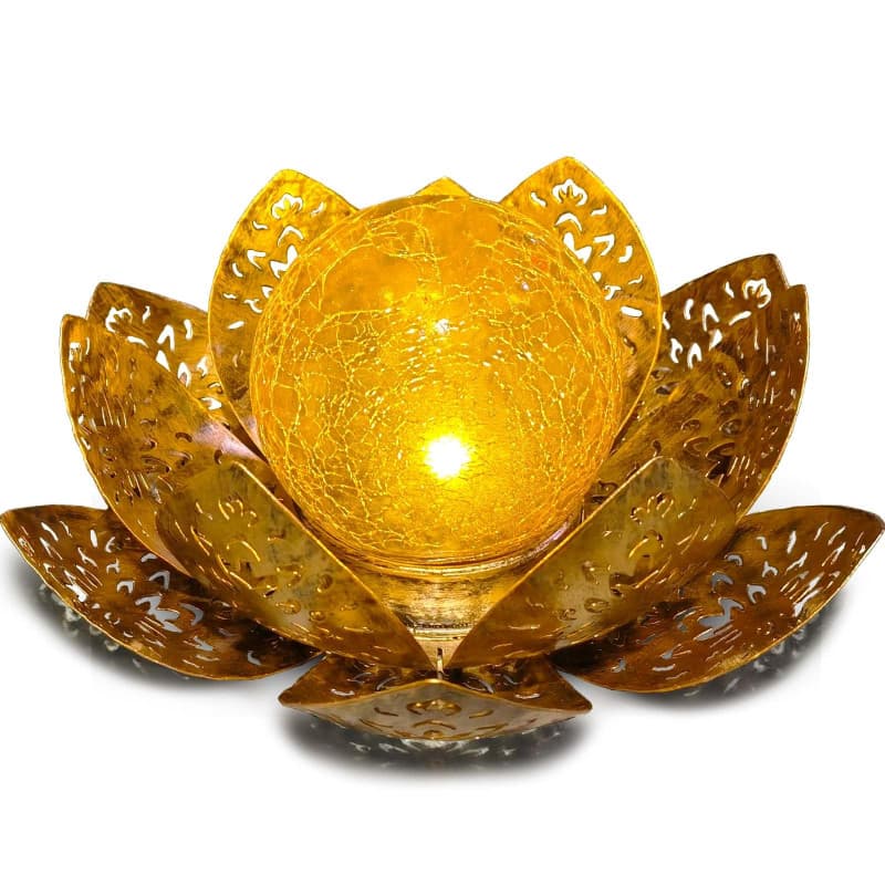 ORHOMELIFE Lampe Solaire Exterieur Lotus Décoration de Jardin Deco Jardin Exterieur Lumière Chaude Jardin Lampe Solaire LED pour