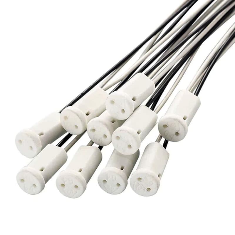 WeiHong 10 Pièces Douille de Lampe G4,Ampoule LED G4 halogène MR11 Base Cérémique Adaptateur de douille miniature Bi-broche pour