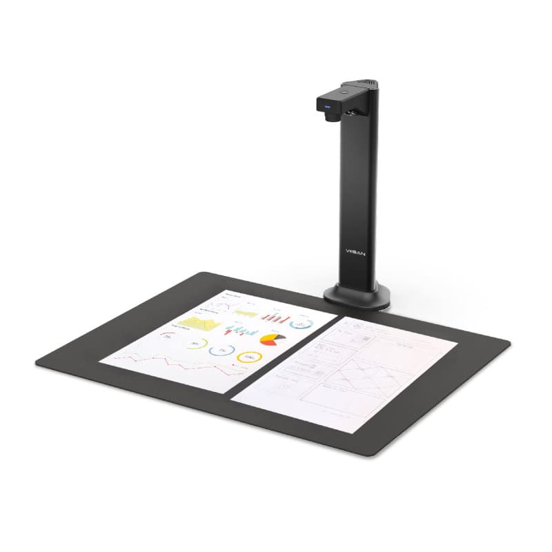 Viisan DL8 Scanner de Livres et de Documents. Capteur 13 MP Corrigez automatiquement la courbure des Pages du Livre. Capturez Ju