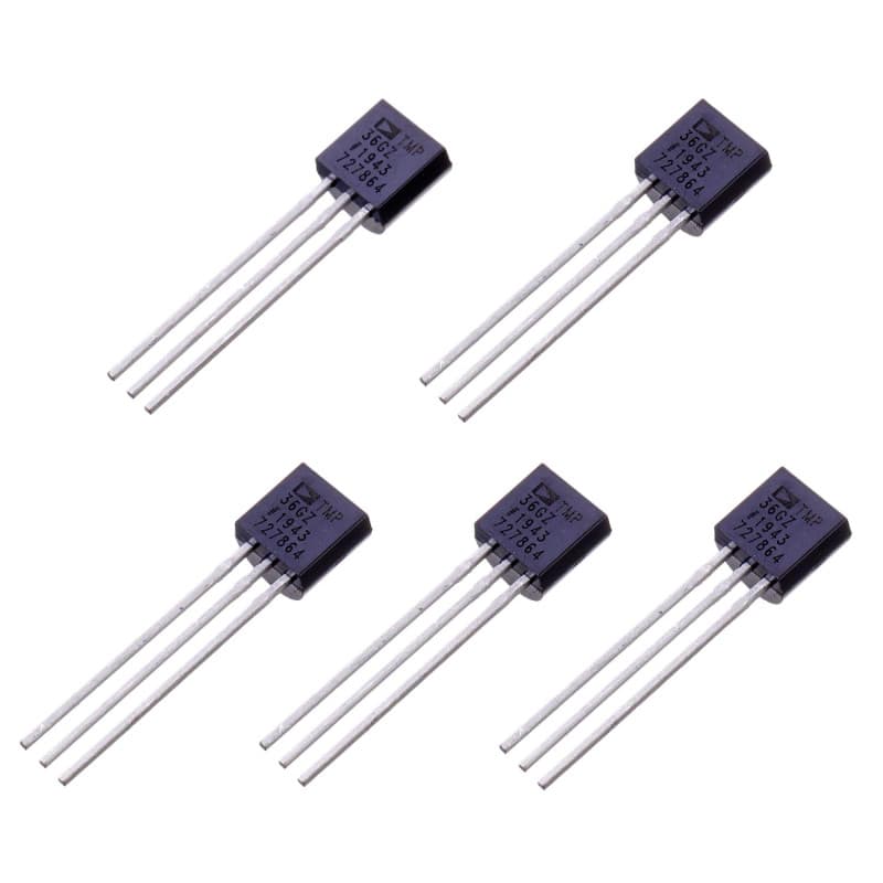 BOJACK TMP36 Lot de 5 capteurs de température 3 broches TMP36GZ haute précision Celsius