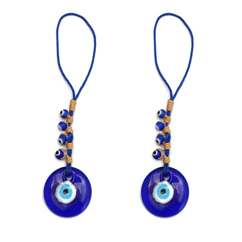 Mikqky 2 Pièces Amulette de Décoration d'Intérieur, Pendentif Mauvais Oeil, Ornement Amulette Décoration Maison Décoration de la