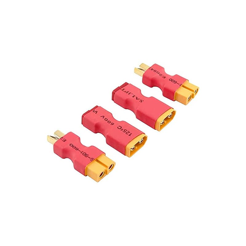RUIZHI 4 Pièces XT60 Femelle à Mâle Deans T Connecteur Adaptateur sans Fils RC LiPo Connecteurs de Batterie