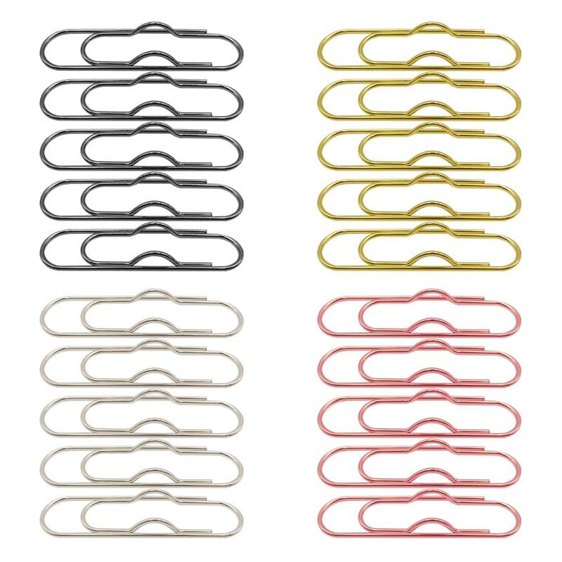 UMCHU 20 Pièces Porte-stylo à trombones,Métal Pen Clips,clip en métal pour bloc-notes,pour Salle de Classe, Etudiants, Bureau(4