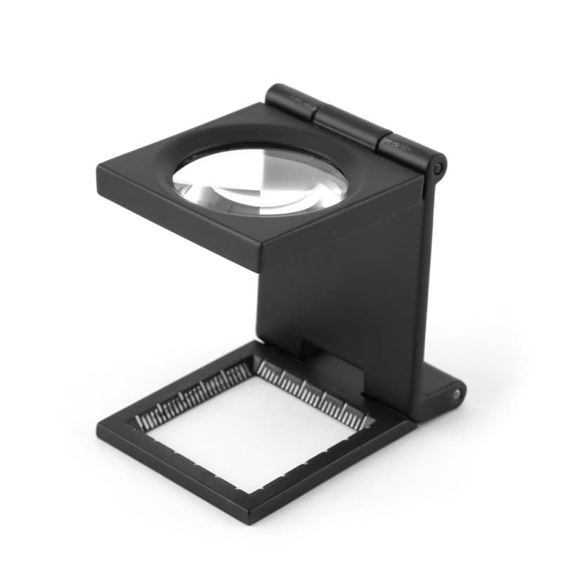 Yosoo Mini Trois Loupe d'Écran Pliable 10X Loupe en Alliage de Zinc avec Échelle pour Outil de Bijoux Optique Textile 28mm