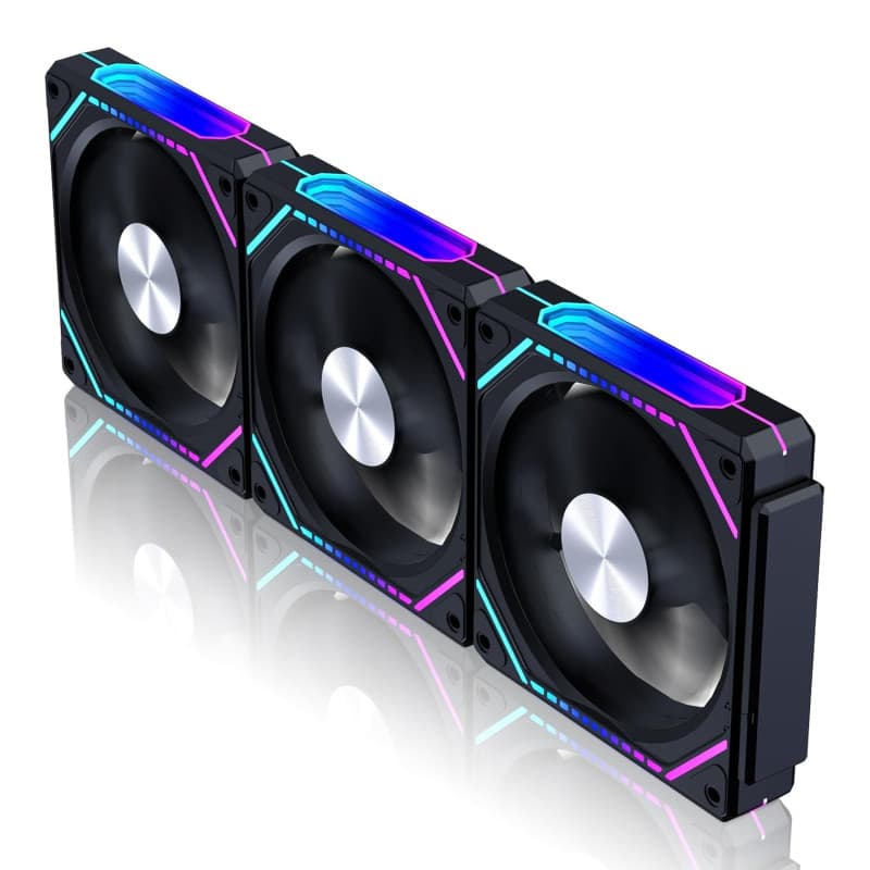 Lumtang Wireless Assembly 360 Ventilateur LED 120 mm Compatible avec Asus Aura, MSI Mystic Light pour boîtier PC, refroidisseur