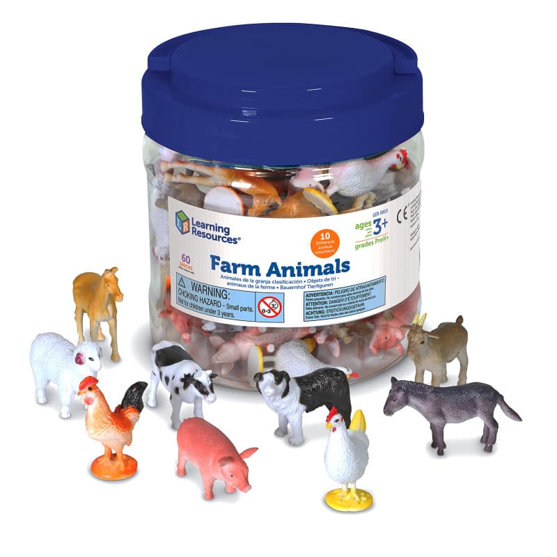 Learning Resources Animaux de la Ferme à Compter, Dès 3 Ans, Jouet Éducatif pour Apprendre à Trier, Compter et Raconter, Figurin