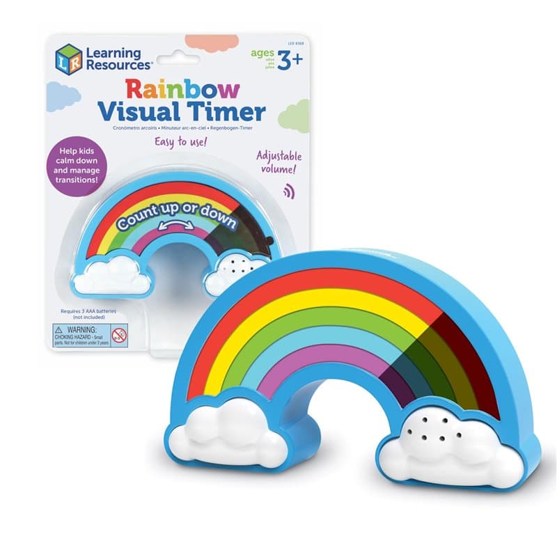 Learning Resources Minuteur Arc-en-Ciel Enfants, Minuteur Visuel Calme et Sensoriel, 5 Durées Réglables, Aide à la Gestion du Te