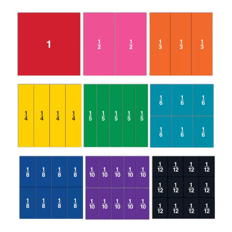 Learning Resources Carrés de fractions aimantés recto-verso