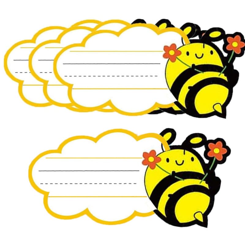 Lot de 48 plaques de nom d'abeille pour enseignants de salle de classe, plaques nominatives autocollantes pour enseignants de sa