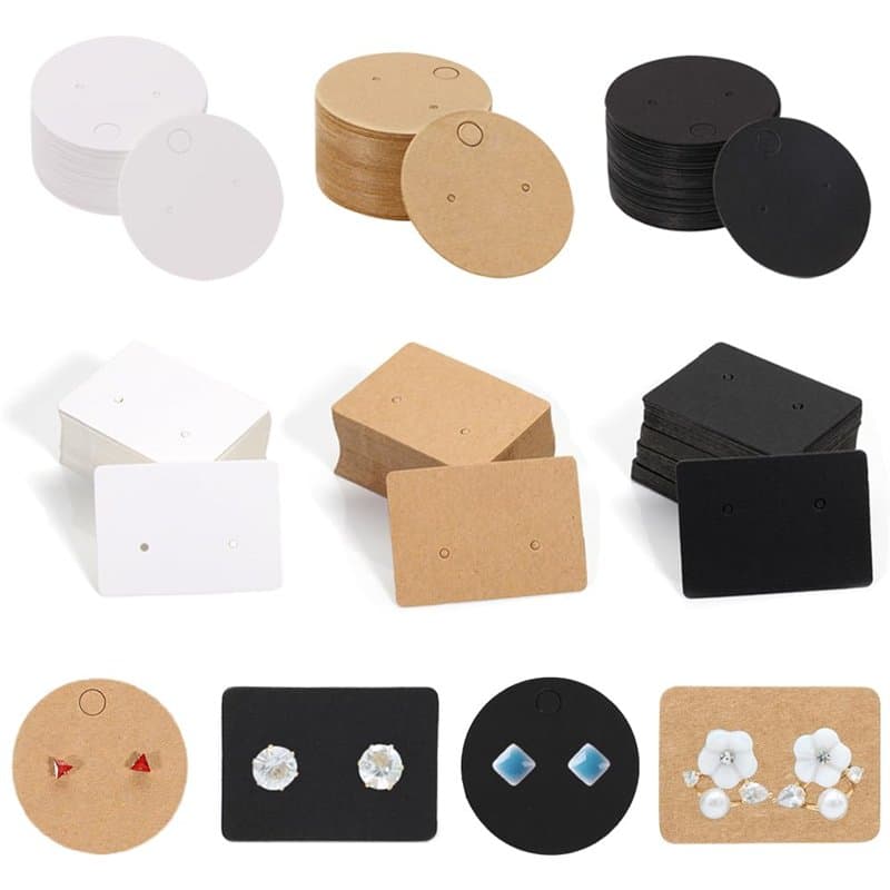 TRKETK 300 Pièces Carte de Présentation de Boucles d'Oreilles, 3 Couleurs Cartes de Présentation de Bijoux Cartes de Présentatio