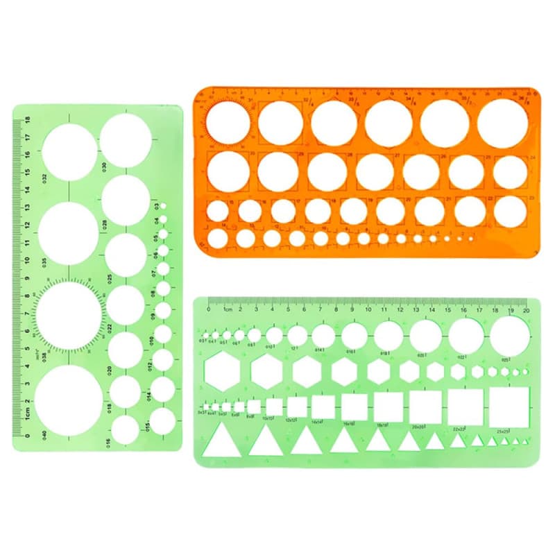 TRKETK 3 Pièces Pochoir de Dessin, Modèles de Mesure en Plastique Regle Pochoir Règle Outil de Quilting Modèles pour Règles de D