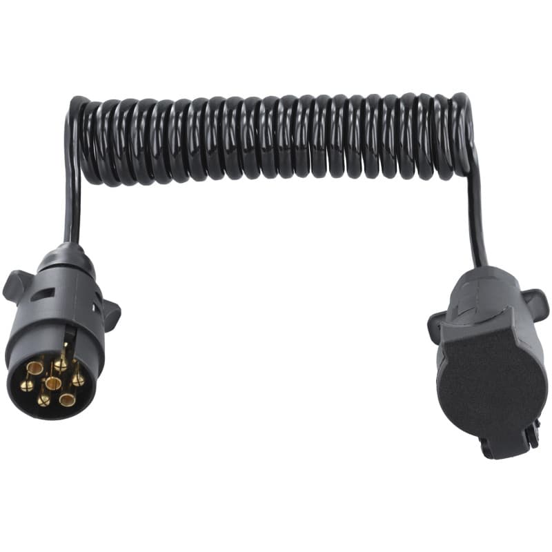 MINSHUXI Câble d'extension en spirale 7 broches de 3 m - Câble de remorque - Adaptateur de câble spirale - Pour voiture, remorqu
