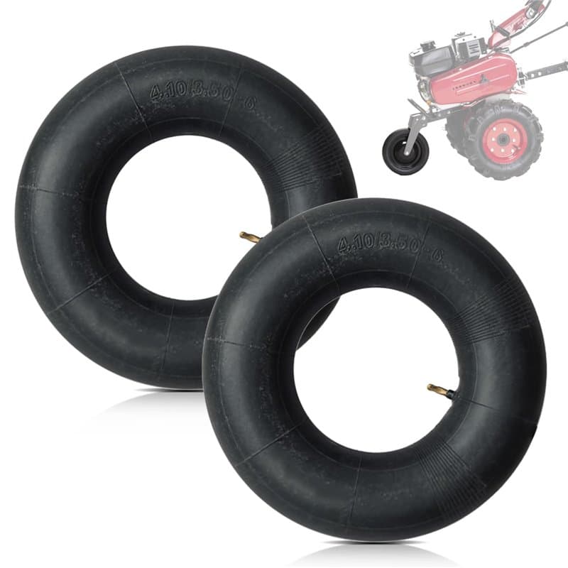Nizirioo Pneu Brouette Roue Brouette: 2 Pièces 4.10/3.50-6 Tuyaux de Diable pour Pneus de Rechange pour Brouettes, Tracteurs, To