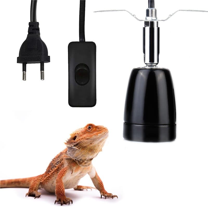 Aicharynic Support de lampe chauffante, support de lampe chauffante en céramique E27, douille E27 avec câble, support de lampe c