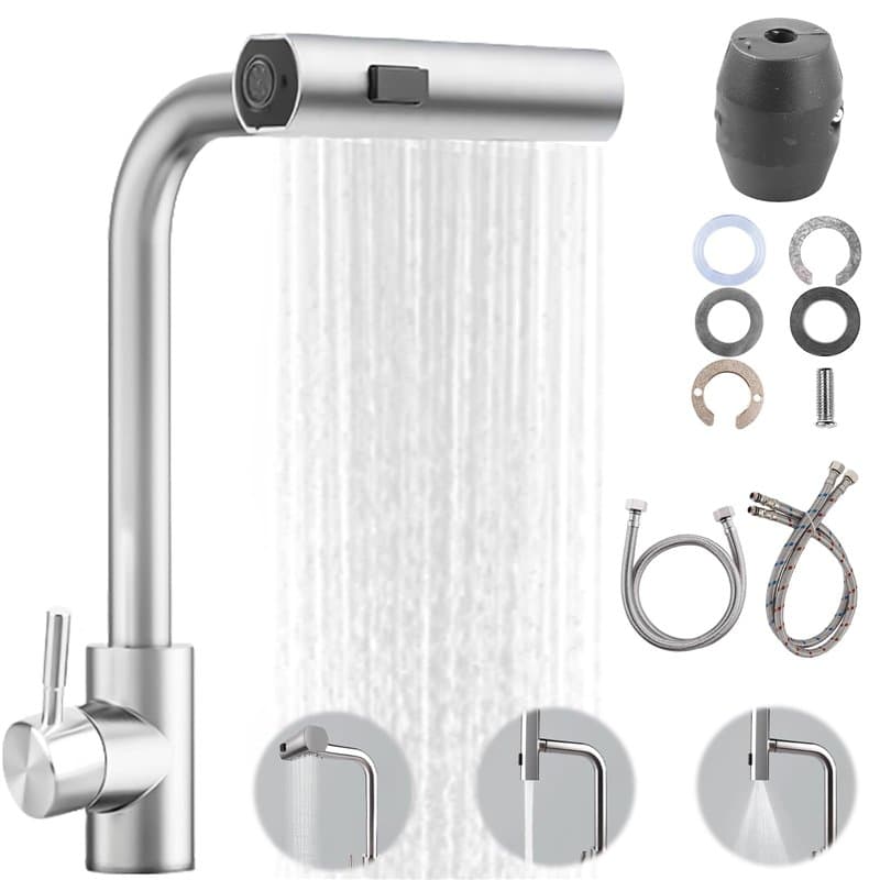 BAIFULAI Robinet de cuisine extensible avec douchette extractible, mitigeur d'évier extensible à levier unique avec douchette 3