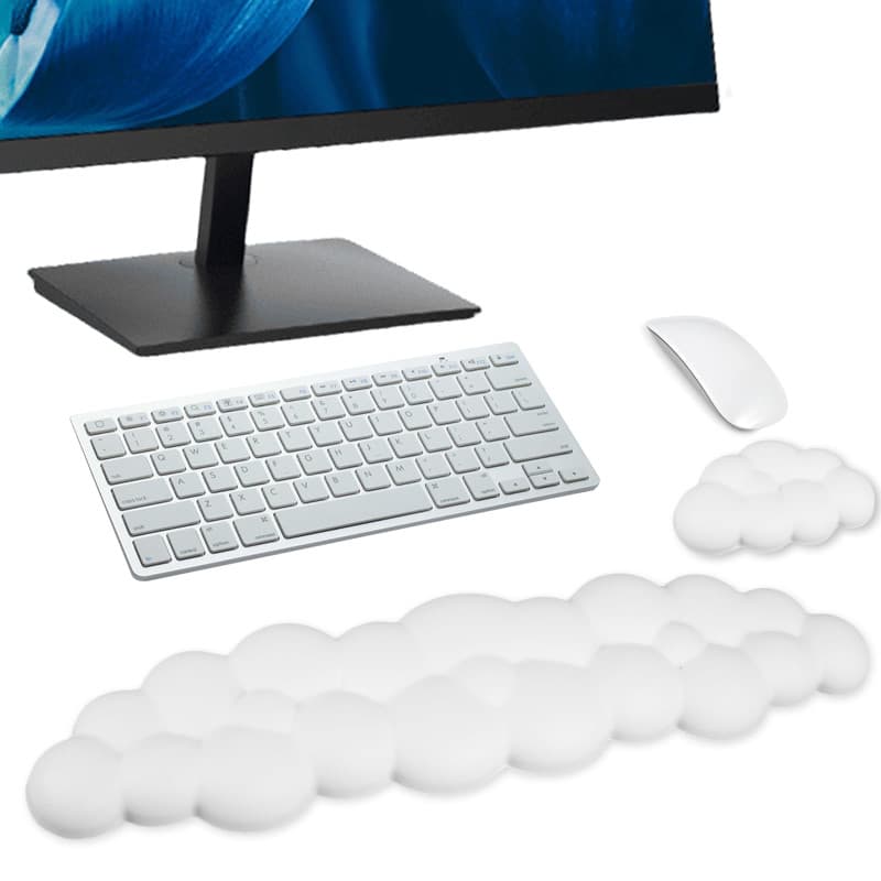 Repose-poignet pour clavier, repose-poignet ergonomique en forme de nuage avec mousse à mémoire de forme en cuir synthétique, re