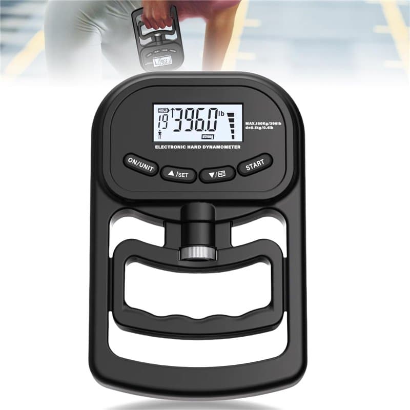 Powermètre numérique à main, 180 kg, dynamomètre, avec câble de charge USB, appareil de force de préhension électronique, grand