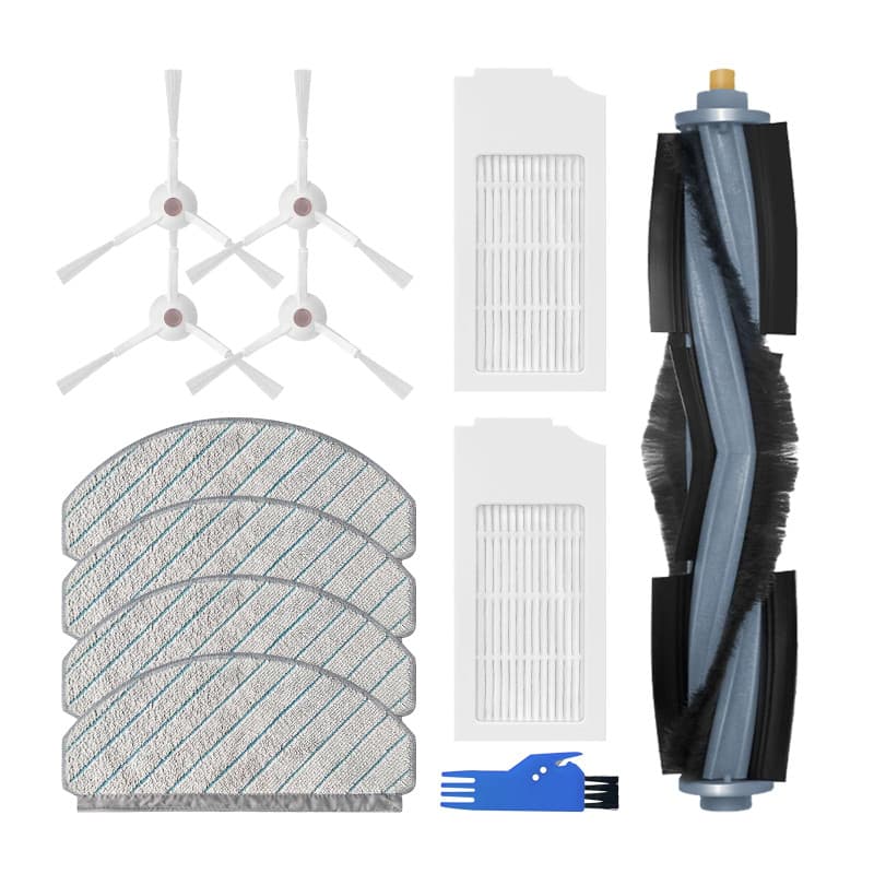 Kit d'accessoires de rechange pour ECOVACS DEEBOT T10 plus, 1 brosse principale, 2 filtres, 4 brosses latérales, 4 serpillères,