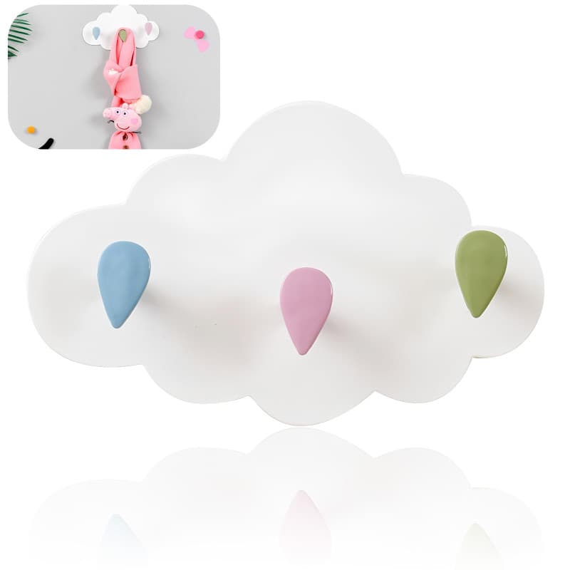 Gloryit Patère pour Chambre D'enfant Crochets Porte-Manteau Enfant Nuage Installation sans Perçage Crochet Mural de Portemanteau